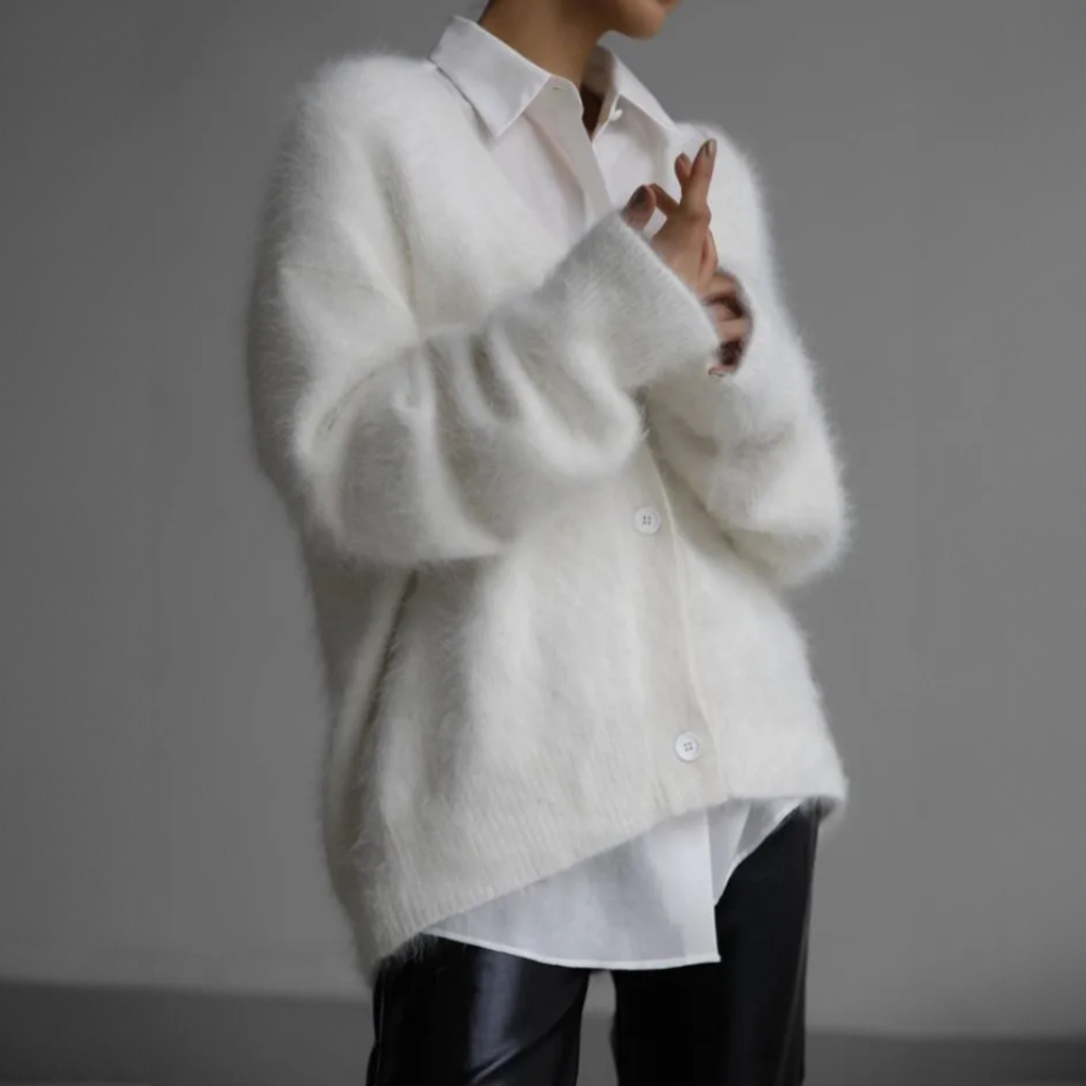 Isidora - Cárdigan cashmere de punto suave mujer oversize