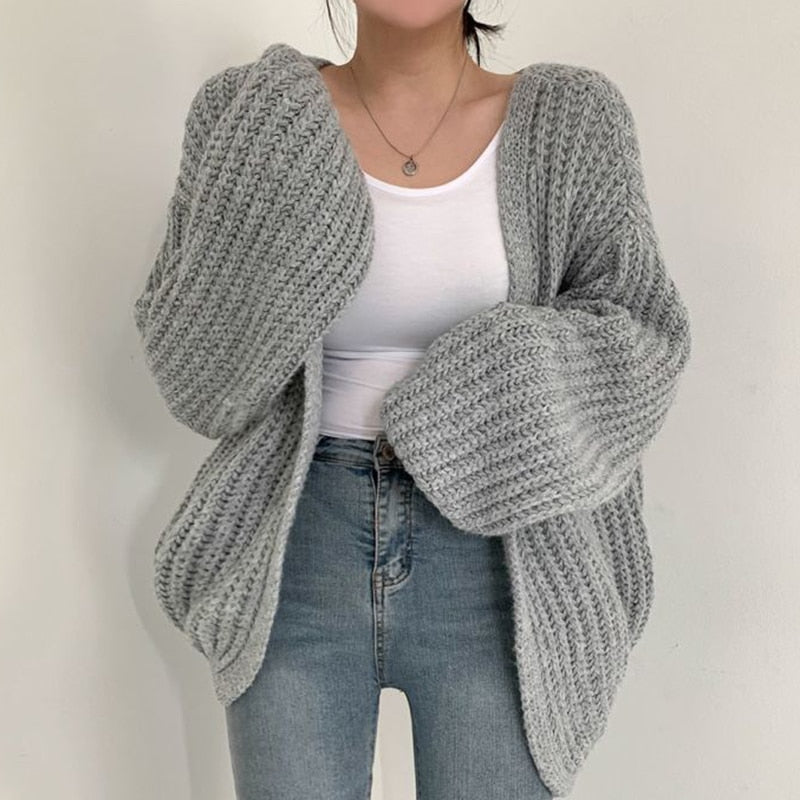 Sofía - Cárdigan tejido abierto mujer oversize
