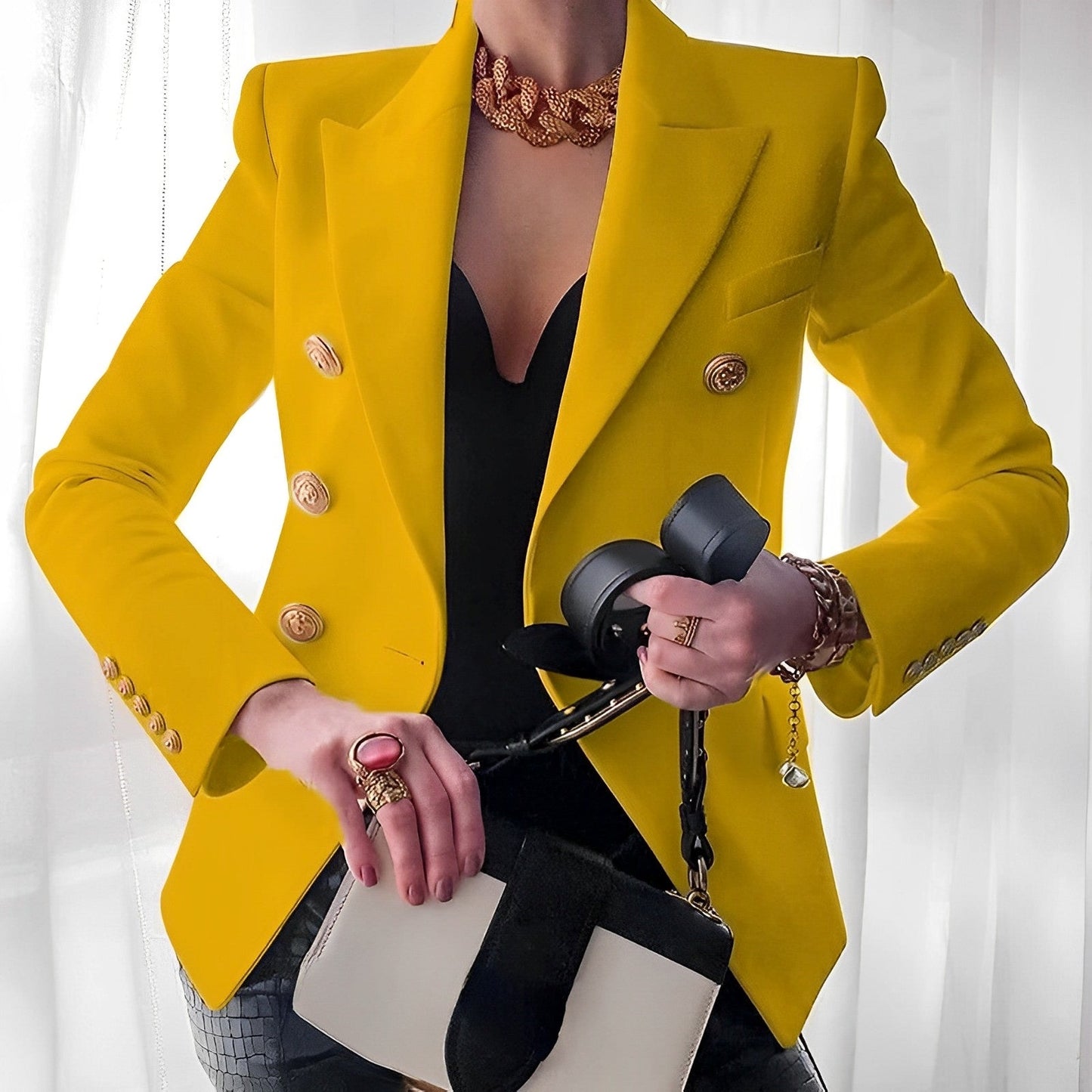 Atenea - Blazer mujer con botones dorados