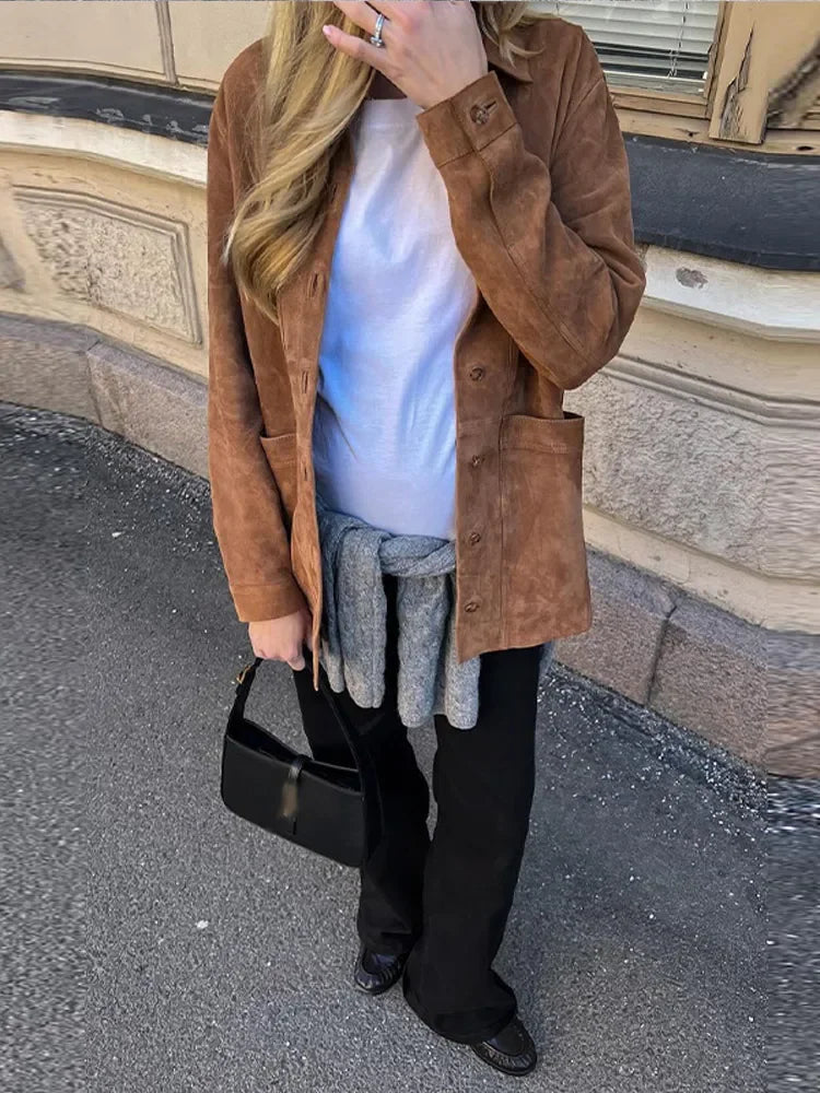 Nidia | Chaqueta marrón elegante para mujer