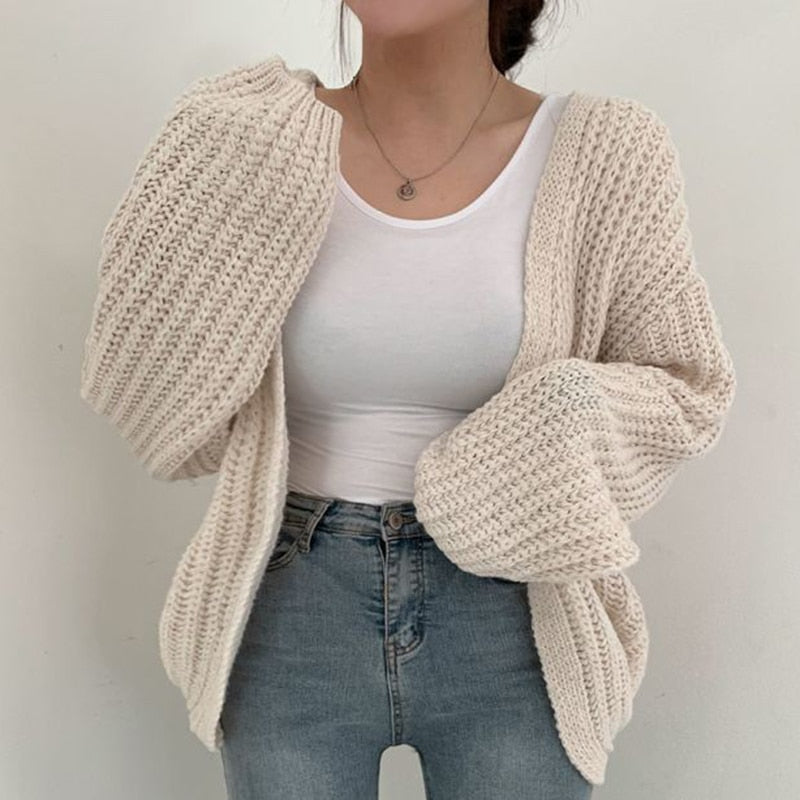 Sofía - Cárdigan tejido abierto mujer oversize