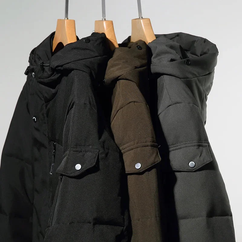 Martín - abrigo largo acolchado para hombre con capucha invierno