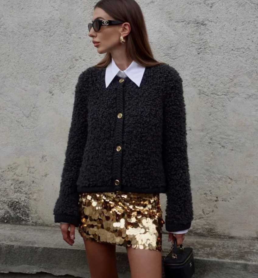 Clara - Chaqueta corta de borreguito mujer