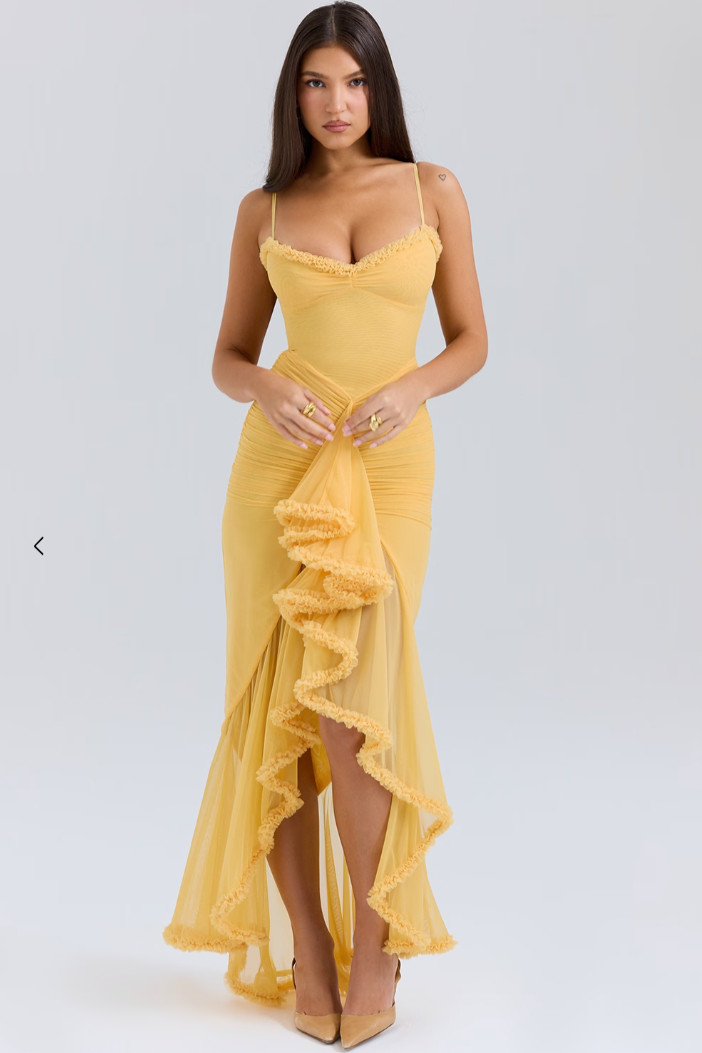 Adriana - Vestido largo con abertura frontal mujer