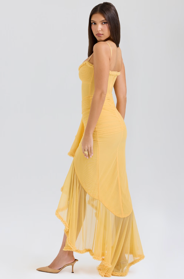 Adriana - Vestido largo con abertura frontal mujer