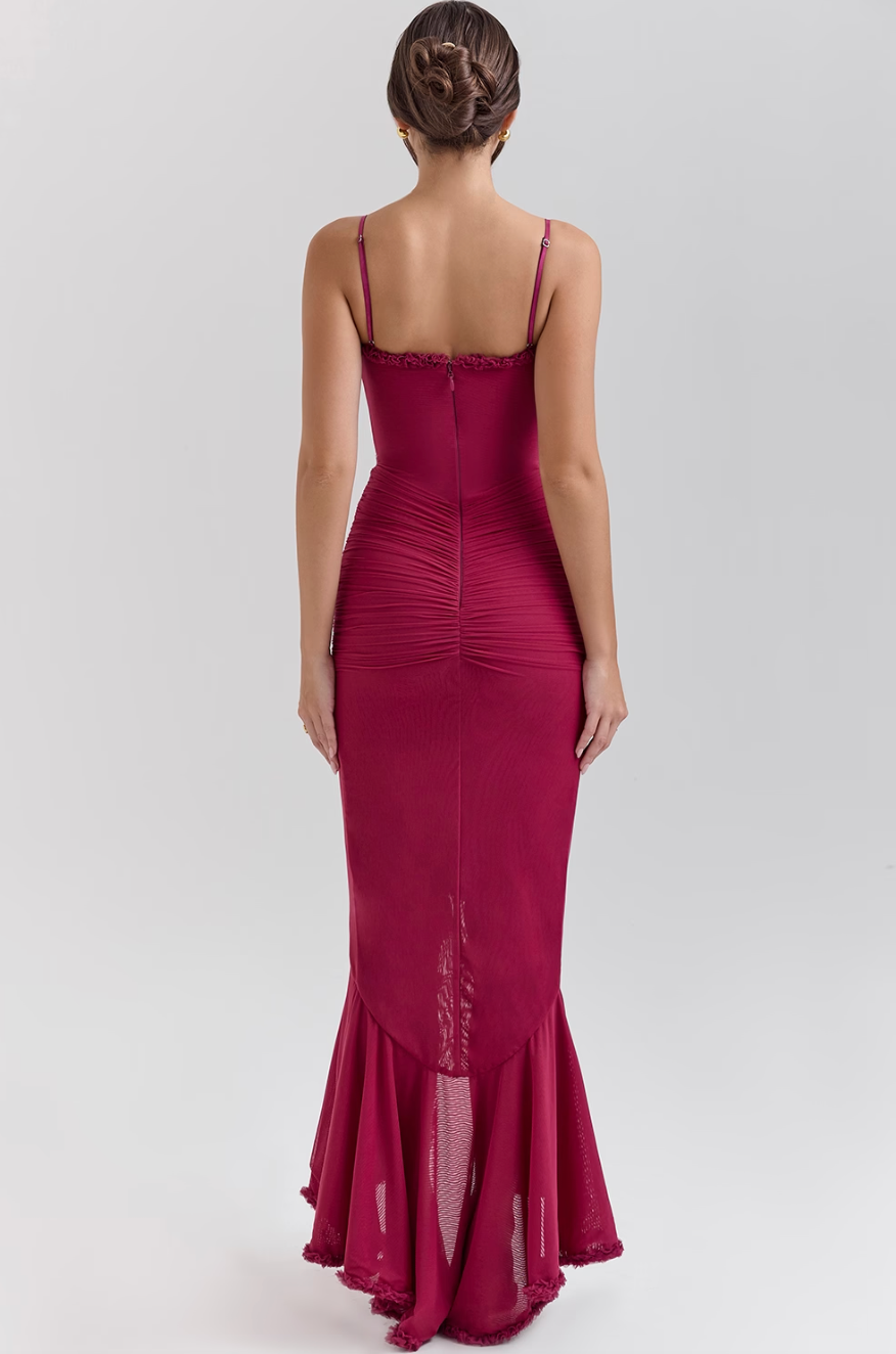Adriana - Vestido largo con abertura frontal mujer