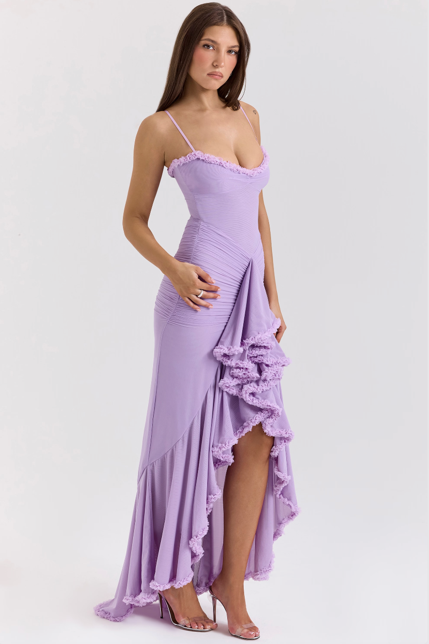 Adriana - Vestido largo con abertura frontal mujer