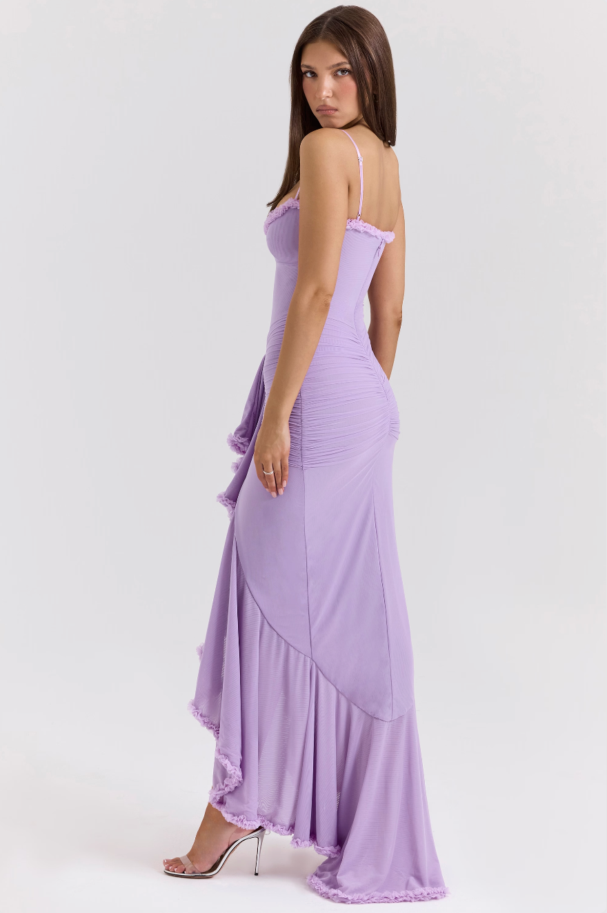 Adriana - Vestido largo con abertura frontal mujer