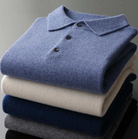 Sebastián - Suéter polo hombre con botones y cuello clásico