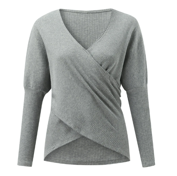 Aria - Jersey de mujer cruzado con cuello en V profundo