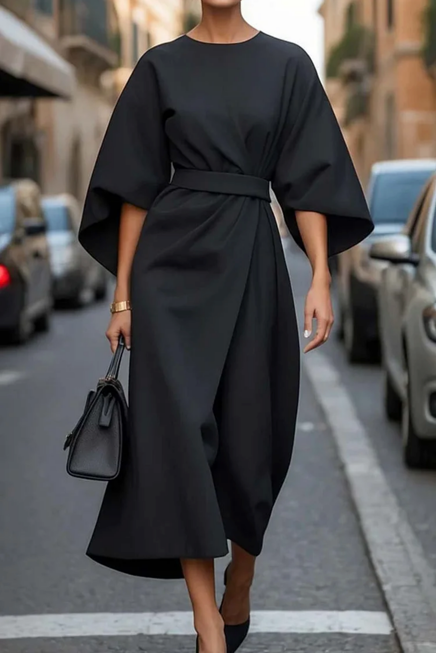 Valeria - Vestido midi de mujer con mangas amplias