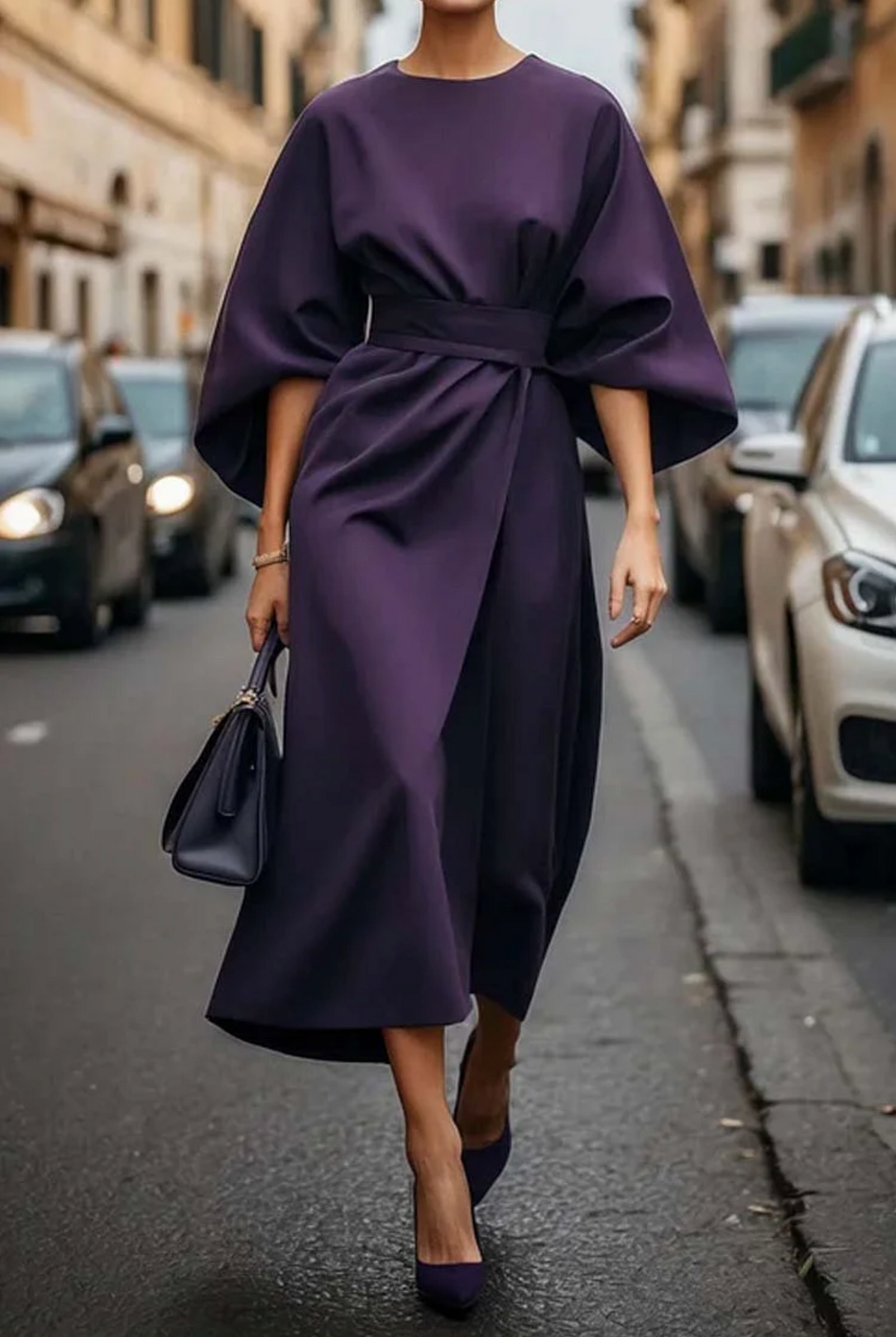 Valeria - Vestido midi de mujer con mangas amplias