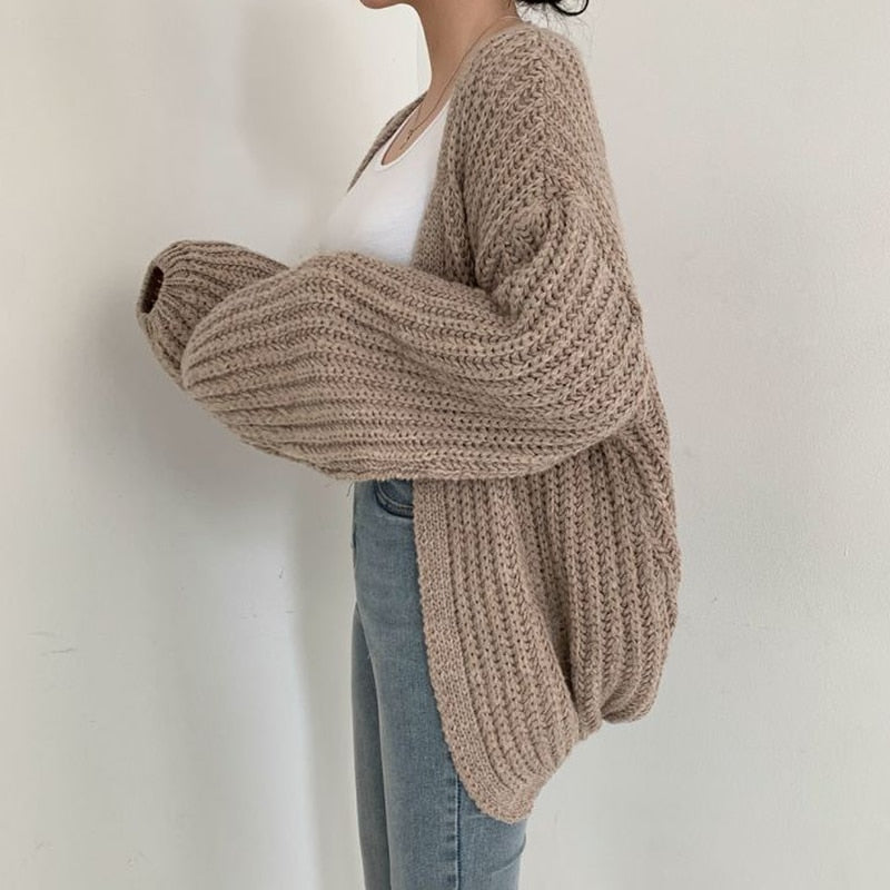 Sofía - Cárdigan tejido abierto mujer oversize