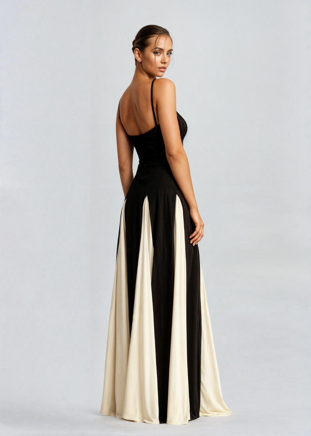 Selene - Vestido largo de mujer con tirantes finos y falda
