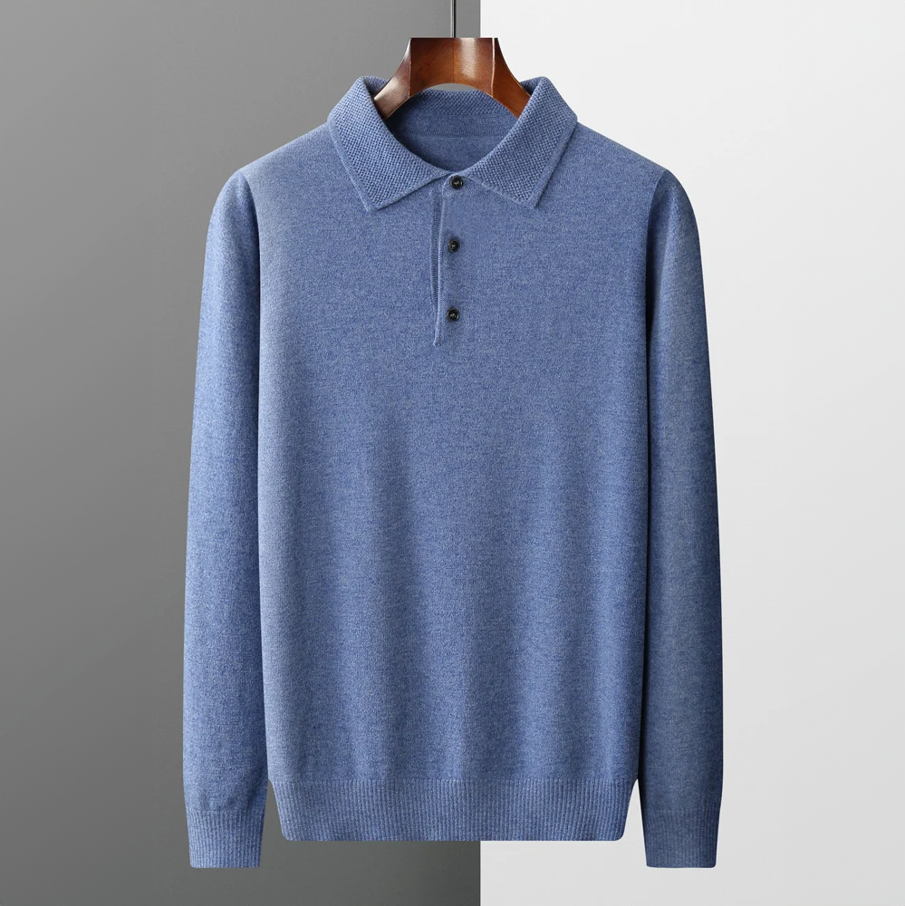 Sebastián - Suéter polo hombre con botones y cuello clásico