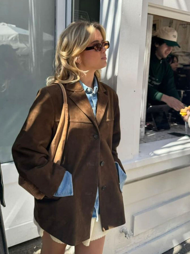 Marina - Chaqueta Mujer de Ante con Botones