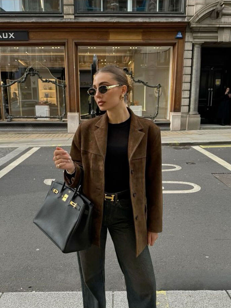 Marina - Chaqueta Mujer de Ante con Botones