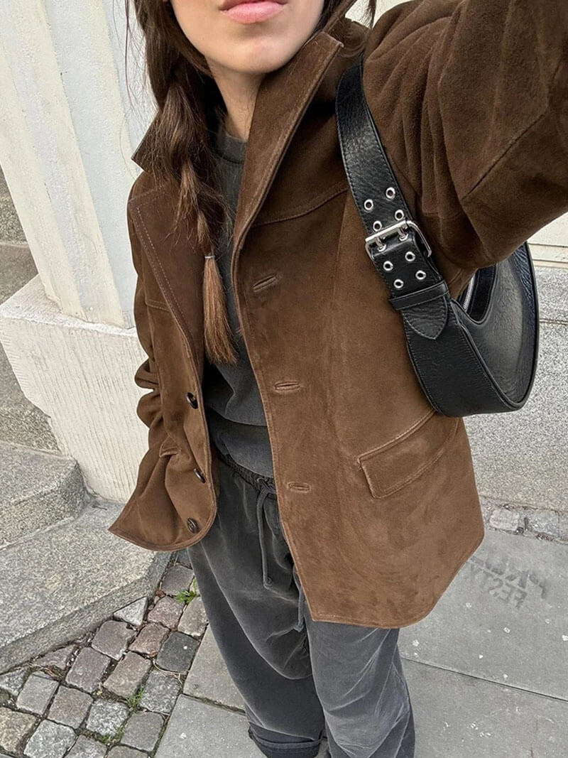Marina - Chaqueta Mujer de Ante con Botones