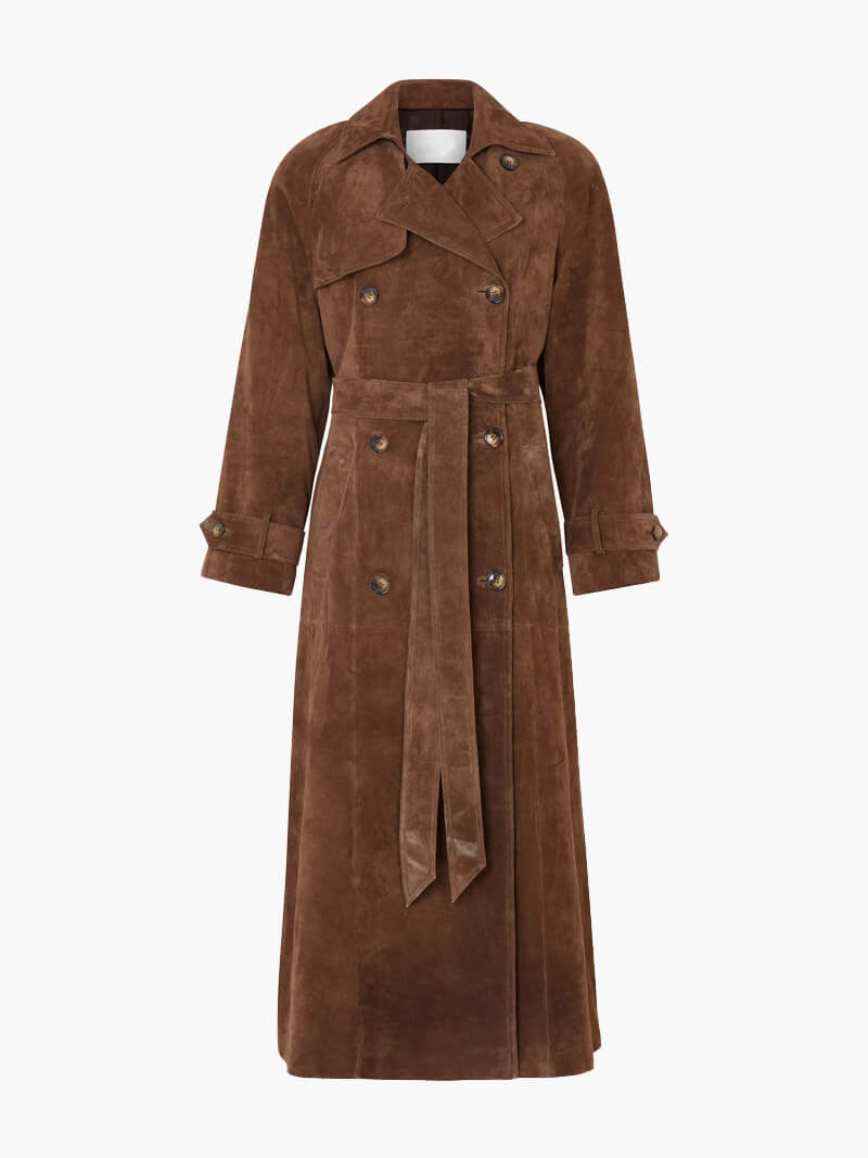 Valeria – Gabardina larga de invierno para mujer en ante