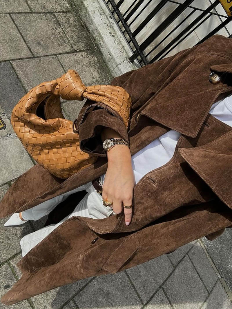Valeria – Gabardina larga de invierno para mujer en ante