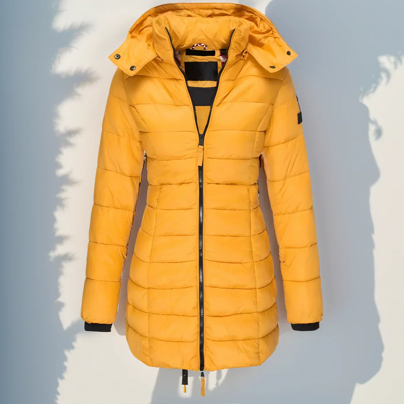 Sandra - Chaqueta larga acolchada de invierno con capucha para mujer