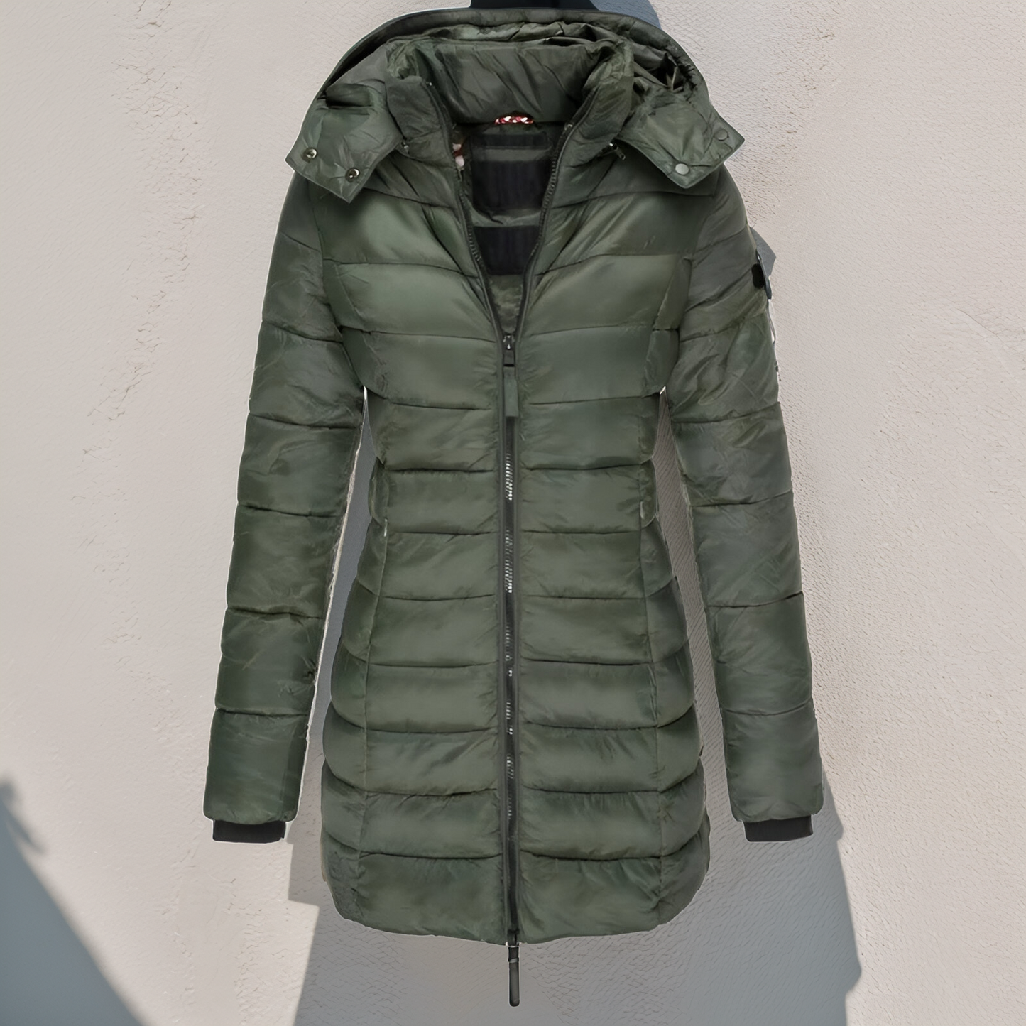 Sandra - Chaqueta larga acolchada de invierno con capucha para mujer
