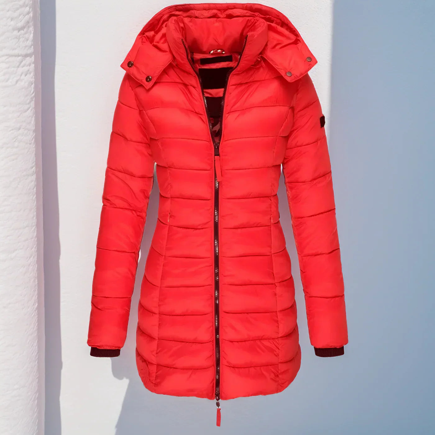 Sandra - Chaqueta larga acolchada de invierno con capucha para mujer