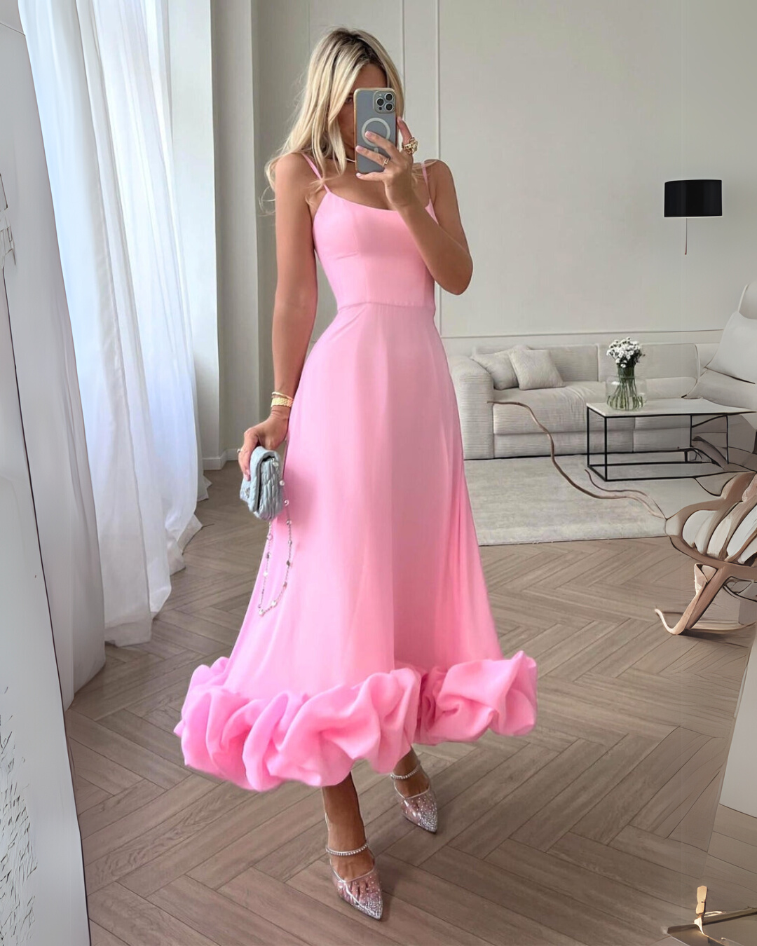 Julieta - Vestido midi con tirantes finos mujer