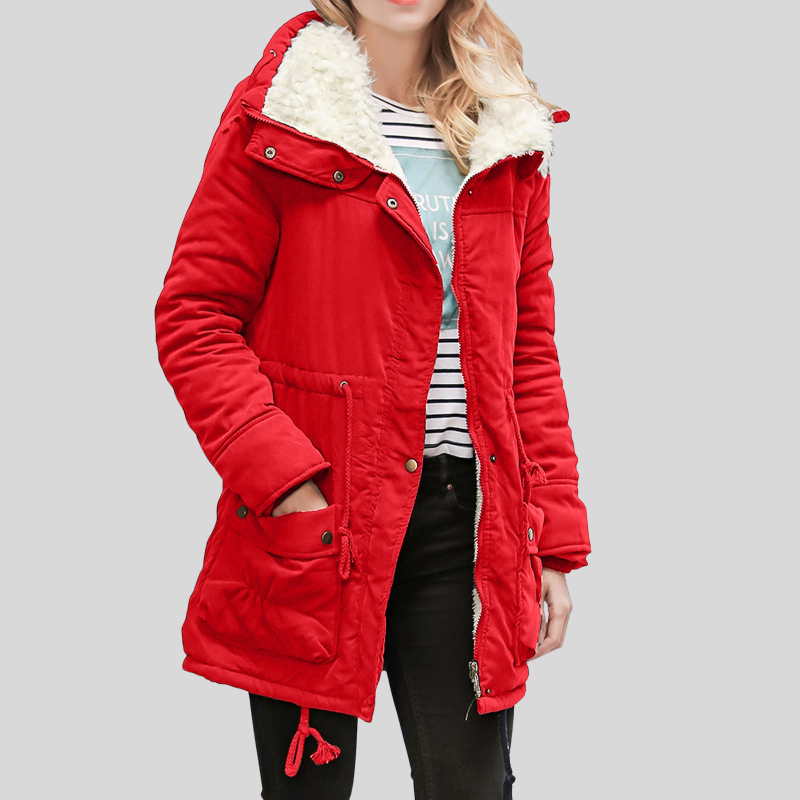 Isabel - Parka con forro de borreguito y bolsillos mujer