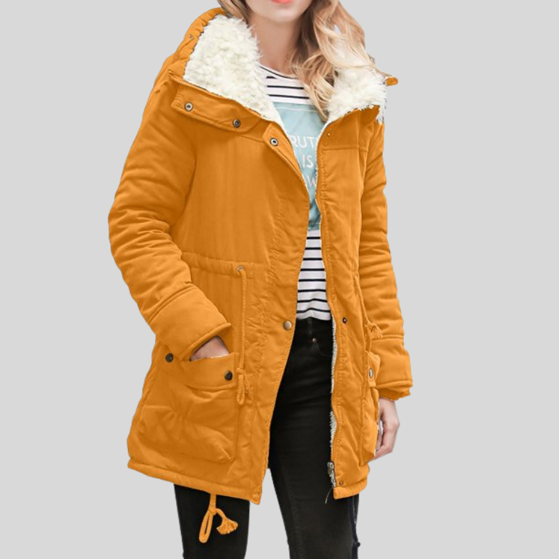 Isabel - Parka con forro de borreguito y bolsillos mujer