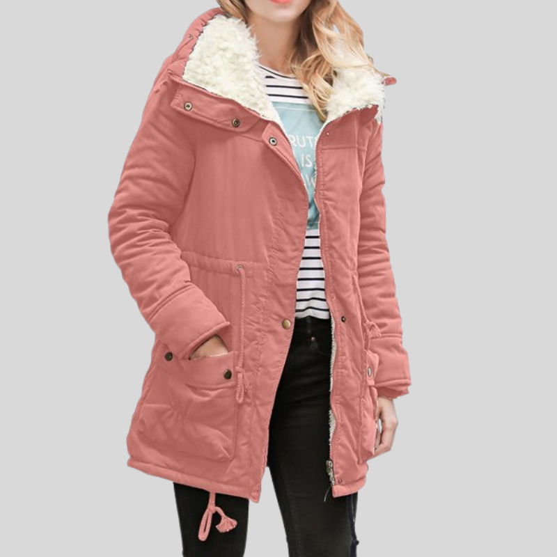Isabel - Parka con forro de borreguito y bolsillos mujer