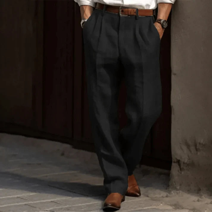 Mateo – Pantalones de lino con pinzas para hombre