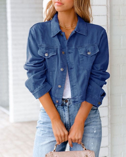 Carla - Chaqueta corta de denim de algodón para mujer