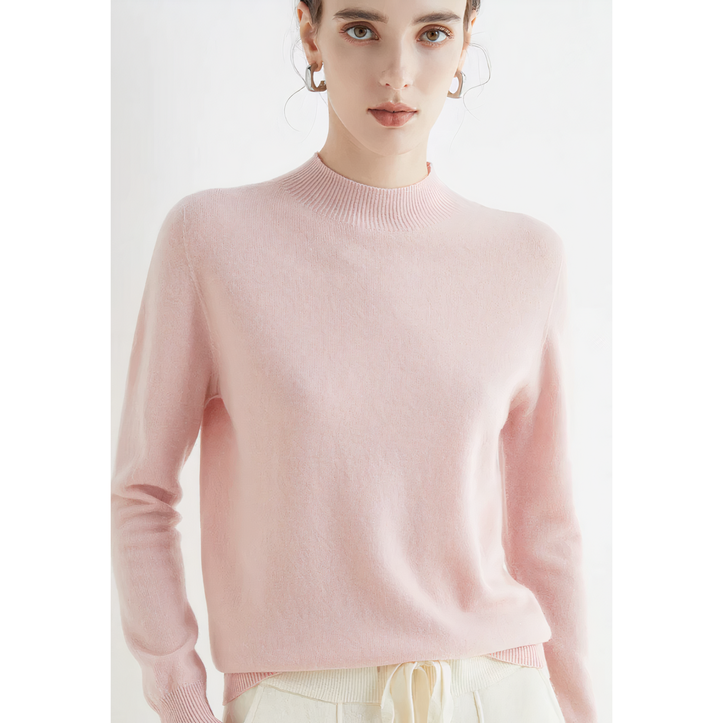Lucia - Suéter de mujer cuello redondo alto