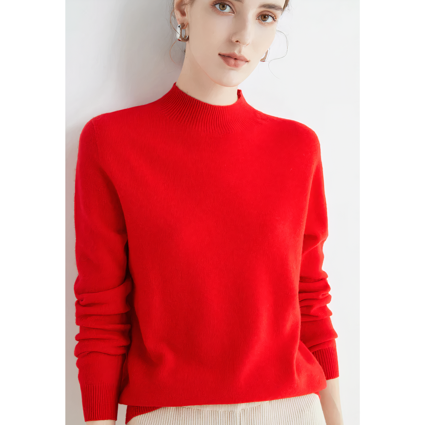 Lucia - Suéter de mujer cuello redondo alto