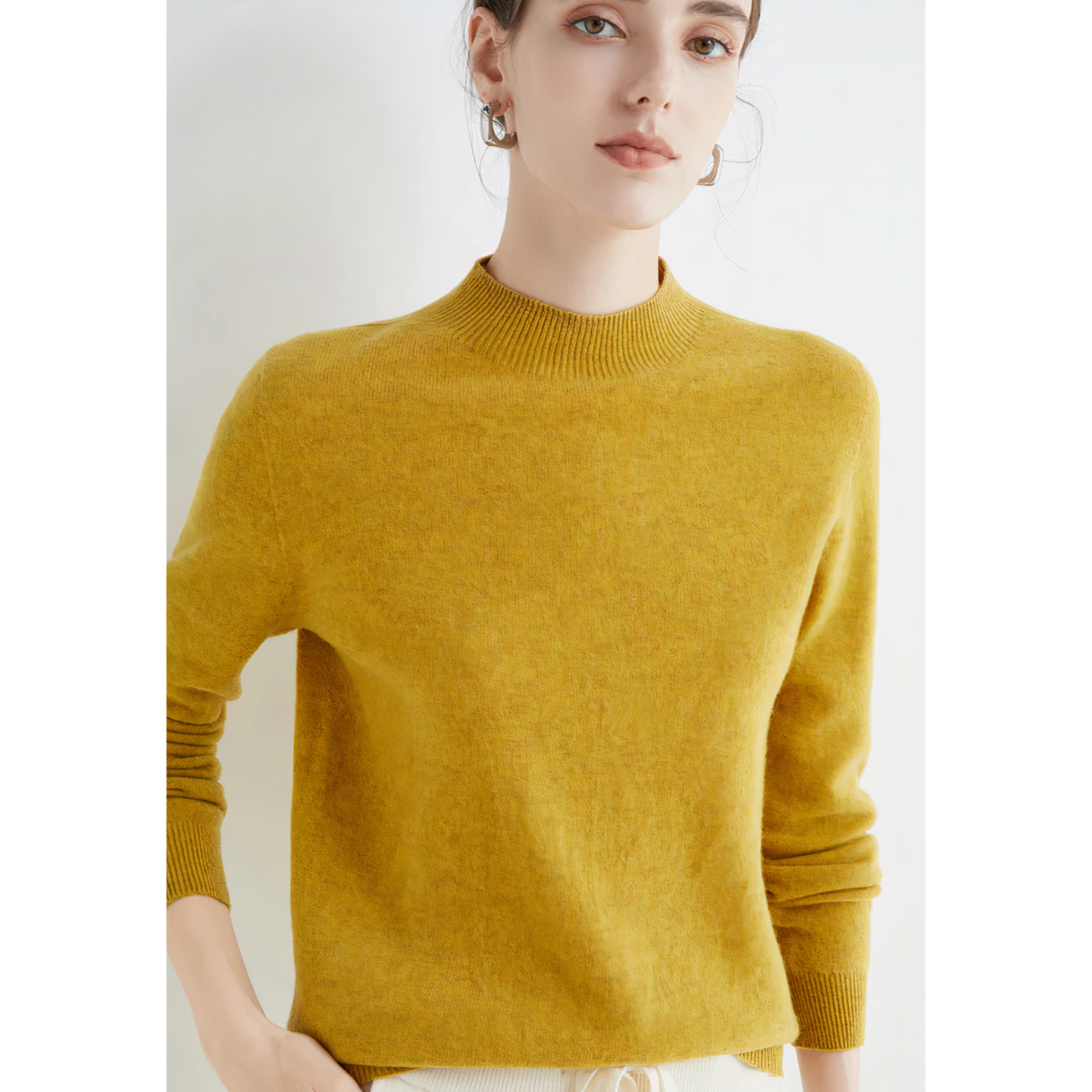 Lucia - Suéter de mujer cuello redondo alto