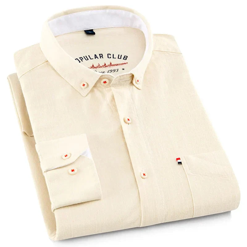 Alejandro - Camisa blanca de hombre manga larga