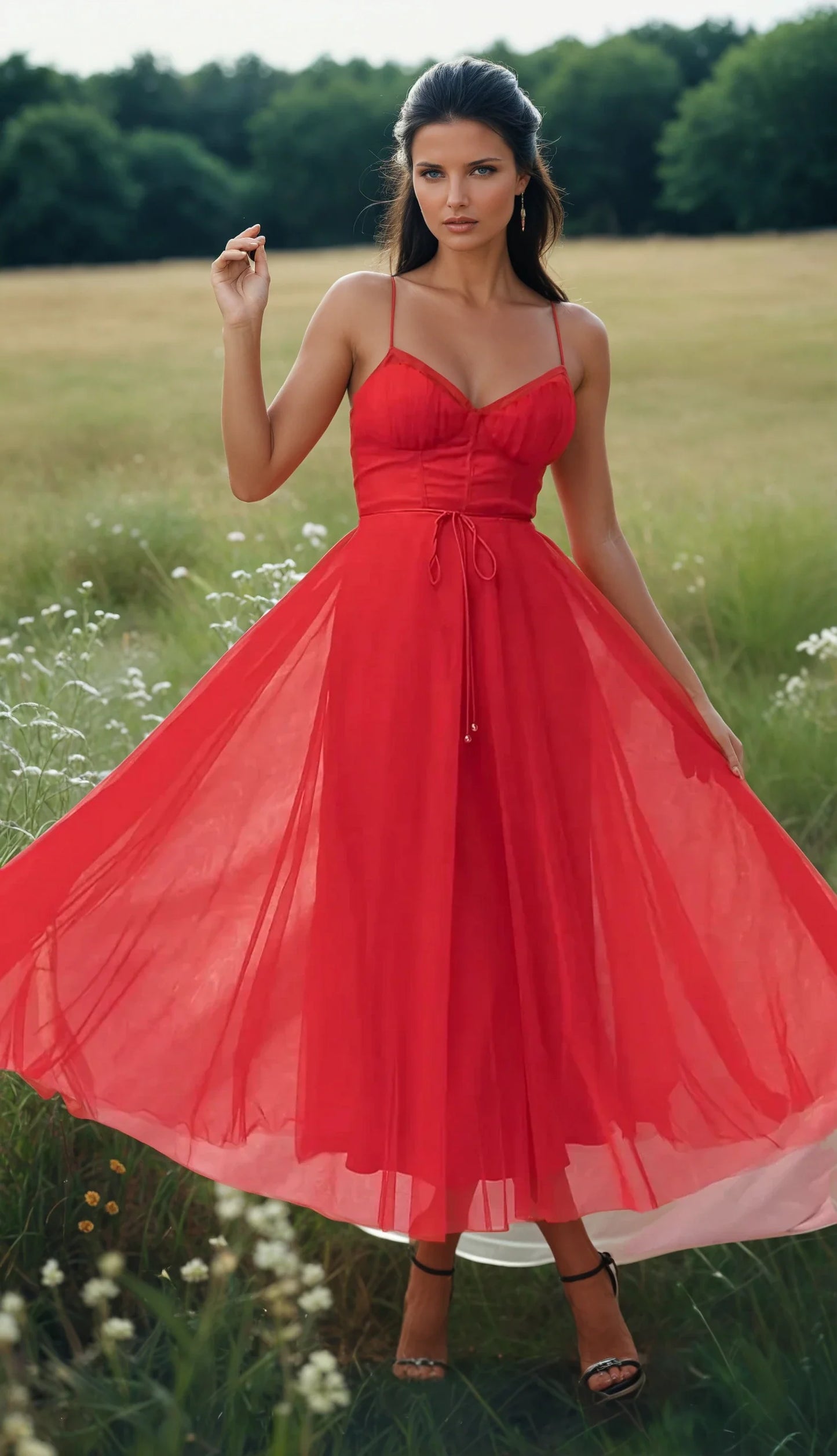 Isabelle – Vestido midi femenino con corsé y falda de tul delicada