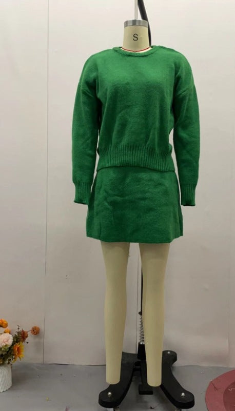 Sophia - Conjunto de suéter oversize y minifalda negra mujer