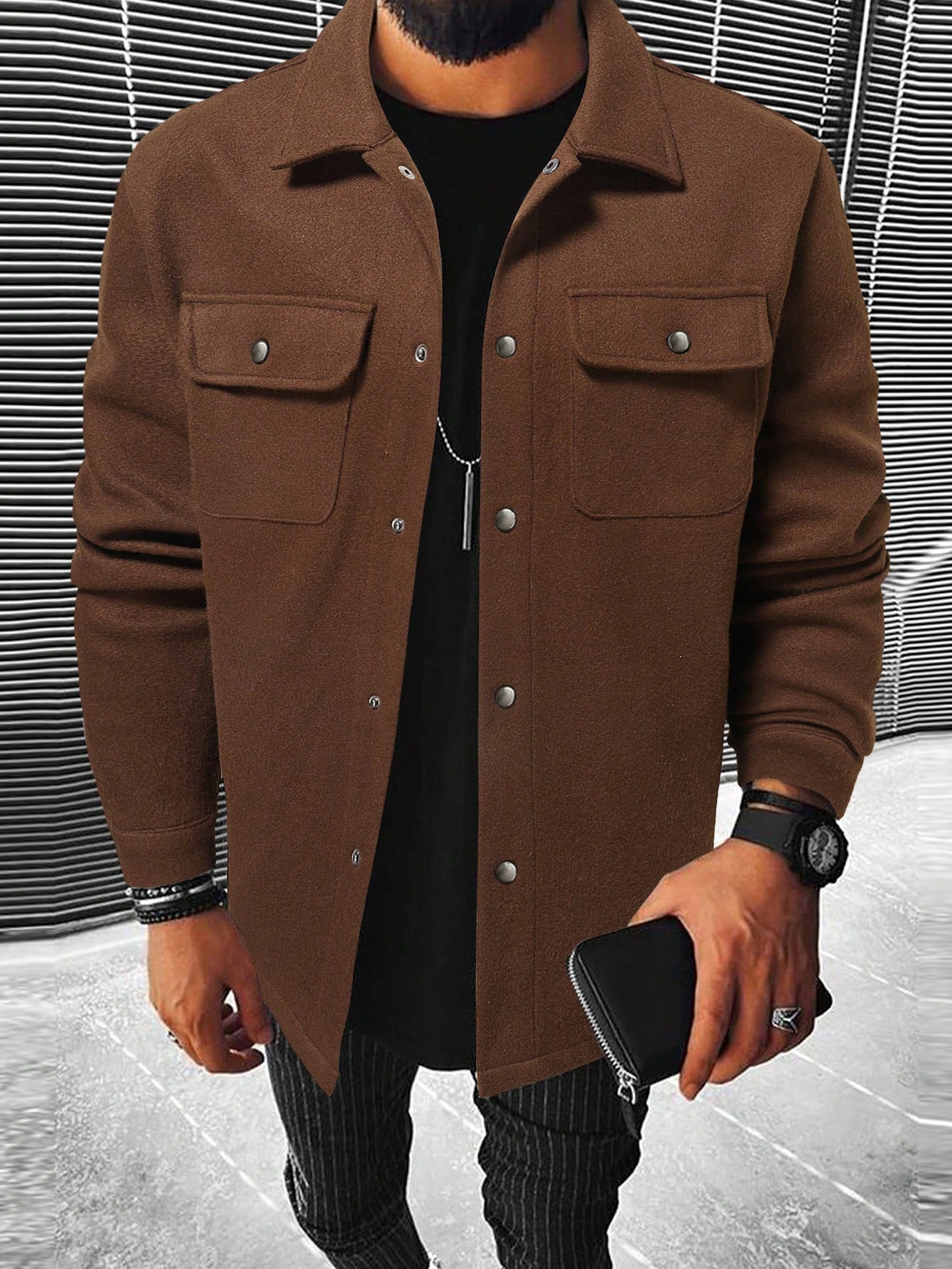 Andrés - Sobrecamisa casual de hombre con bolsillos frontales