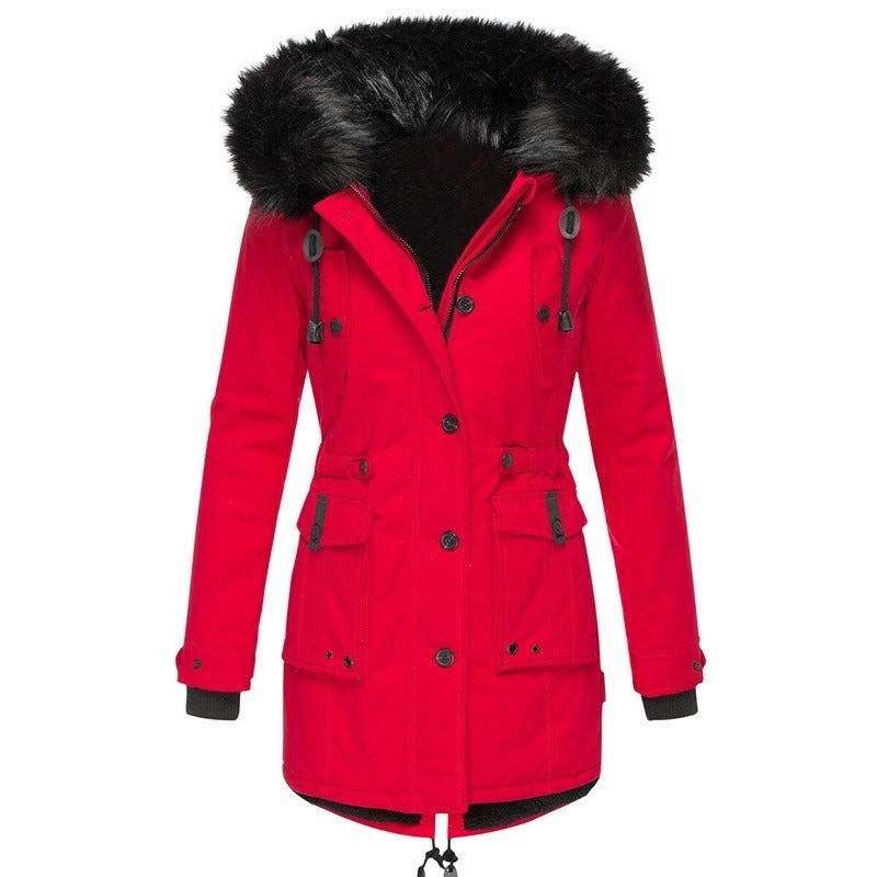 Clara – Parka Acolchada con Capucha de Pelo Sintético