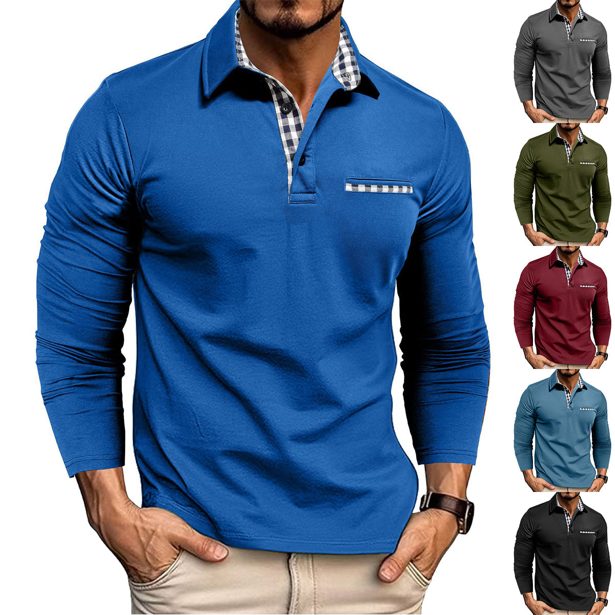 Marco - Polo de hombre manga larga con cuello