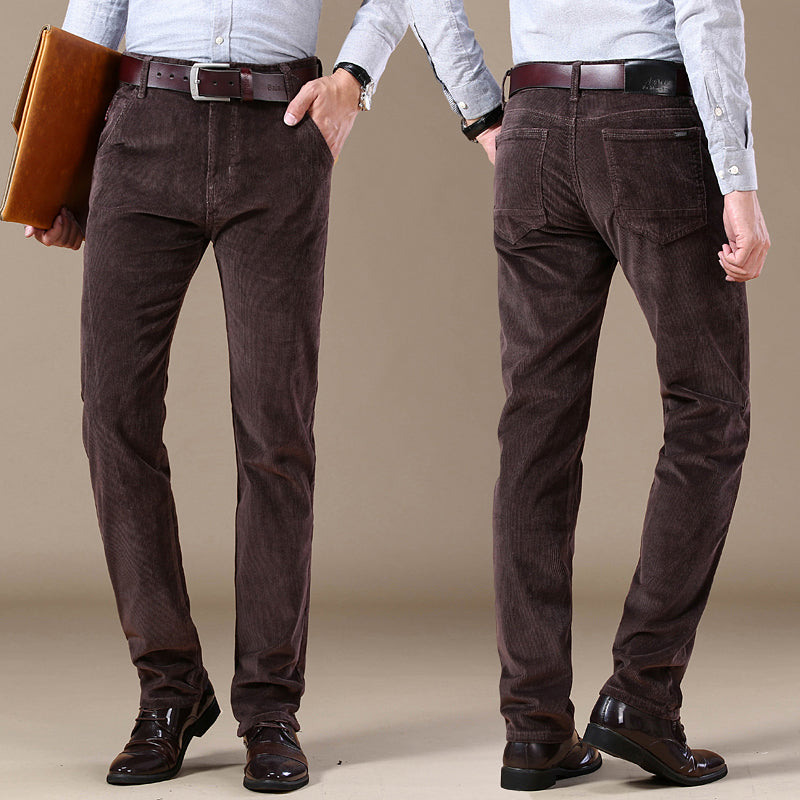 Javier - Pantalones de hombre en pana con corte recto
