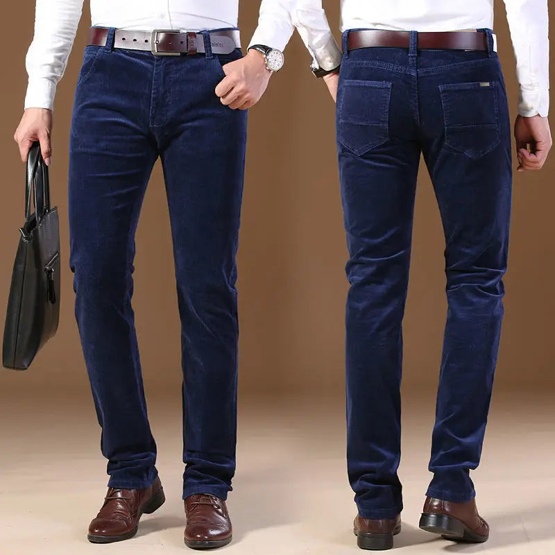 Javier - Pantalones de hombre en pana con corte recto