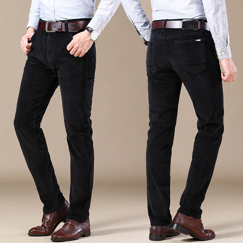 Javier - Pantalones de hombre en pana con corte recto