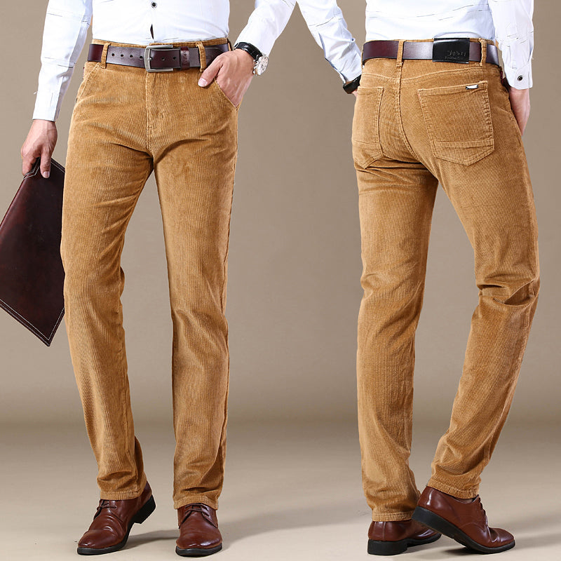 Javier - Pantalones de hombre en pana con corte recto