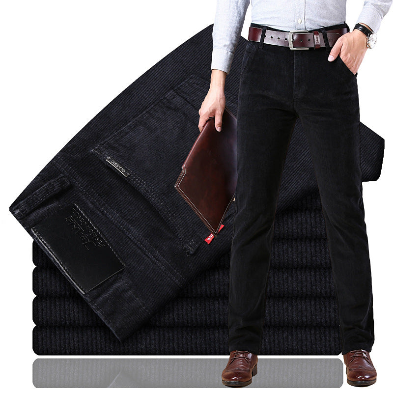 Javier - Pantalones de hombre en pana con corte recto