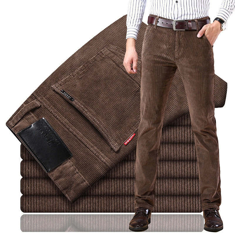 Javier - Pantalones de hombre en pana con corte recto