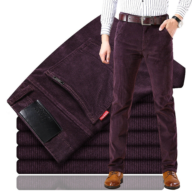Javier - Pantalones de hombre en pana con corte recto