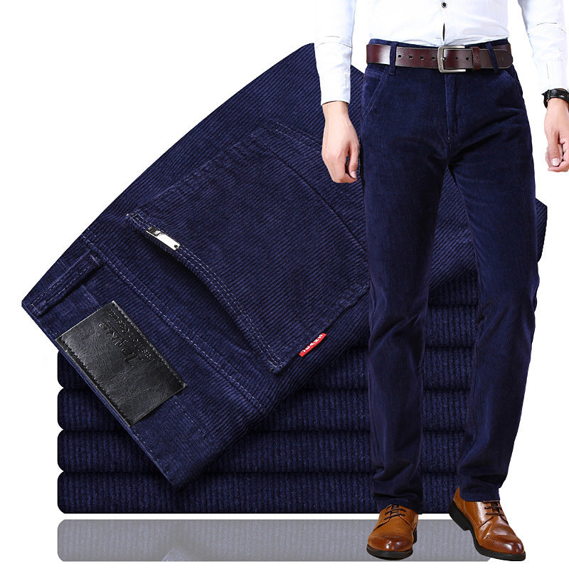 Javier - Pantalones de hombre en pana con corte recto